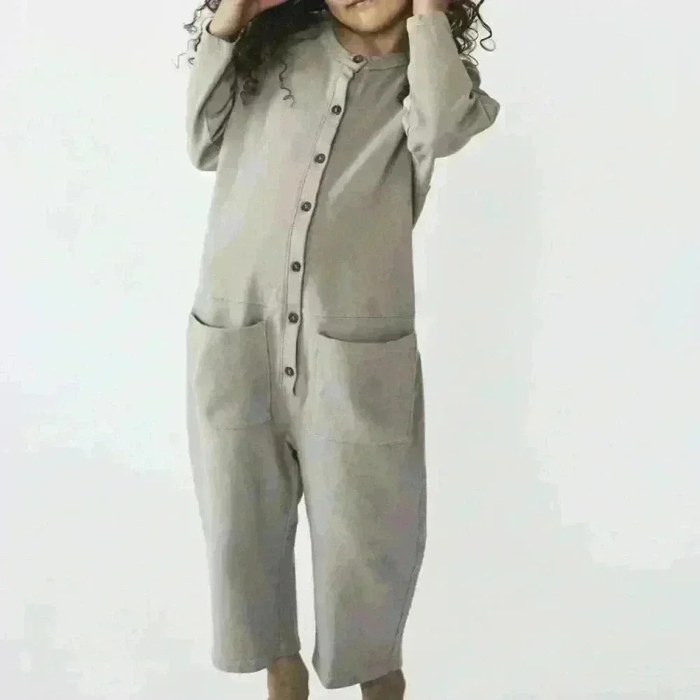 BACABUCHE $80 100% Organic‎ Cotton Jumpsuit Eco Friendly Size 2 3 Kids Unisex